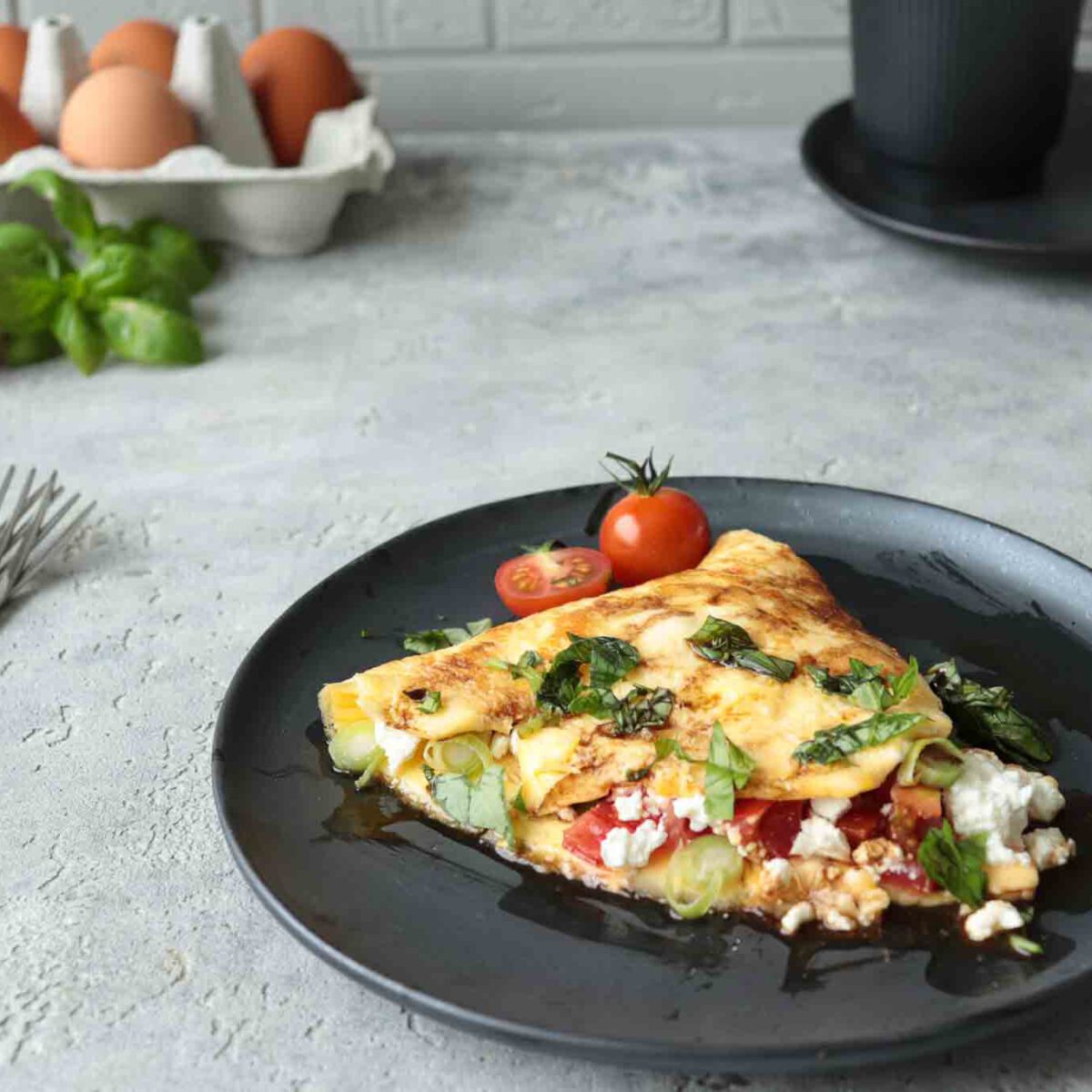 Omelett mit Tomaten und Feta | mediterran - Stylingkitchen