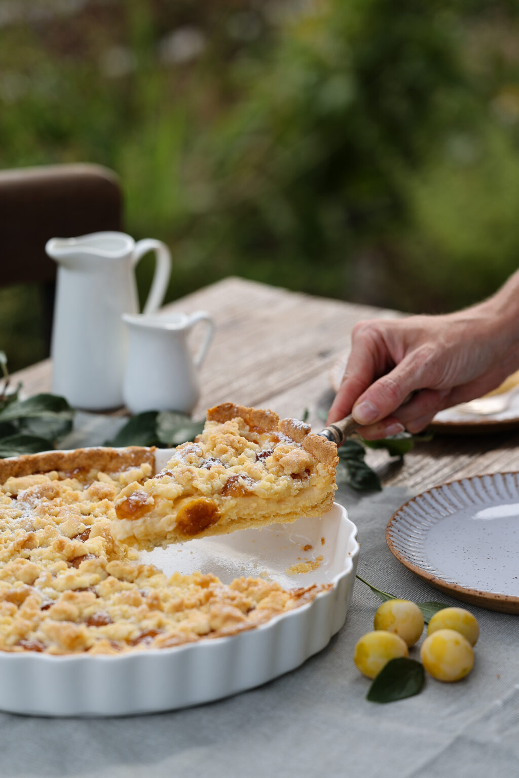 Saftiger Mirabellenkuchen mit selbstgemachtem Pudding &amp; Streuseln ...